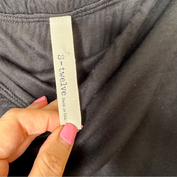 S-Twelve Strapless Jersey Maxi Black Flowy Dress M/L - Picture 5 of 5